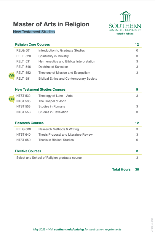 MAR New Testament Studies