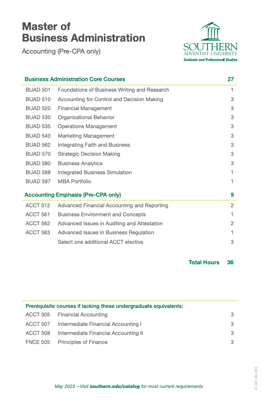 MBA Accounting