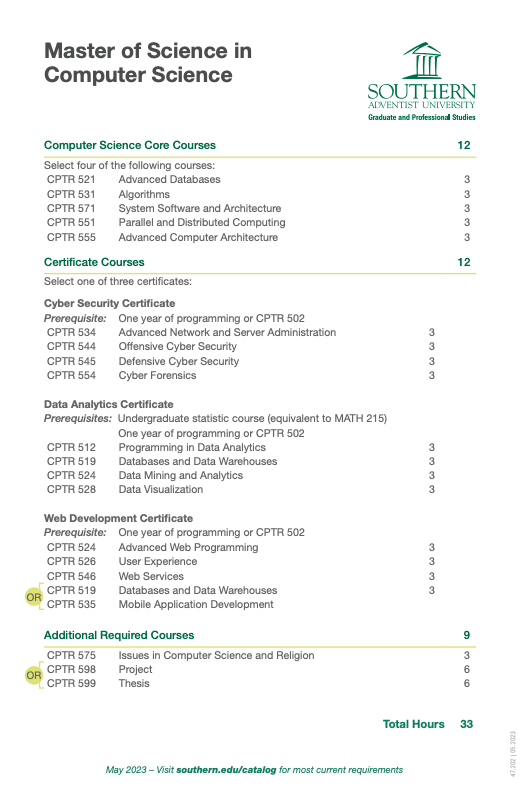 MSCS Computer Science