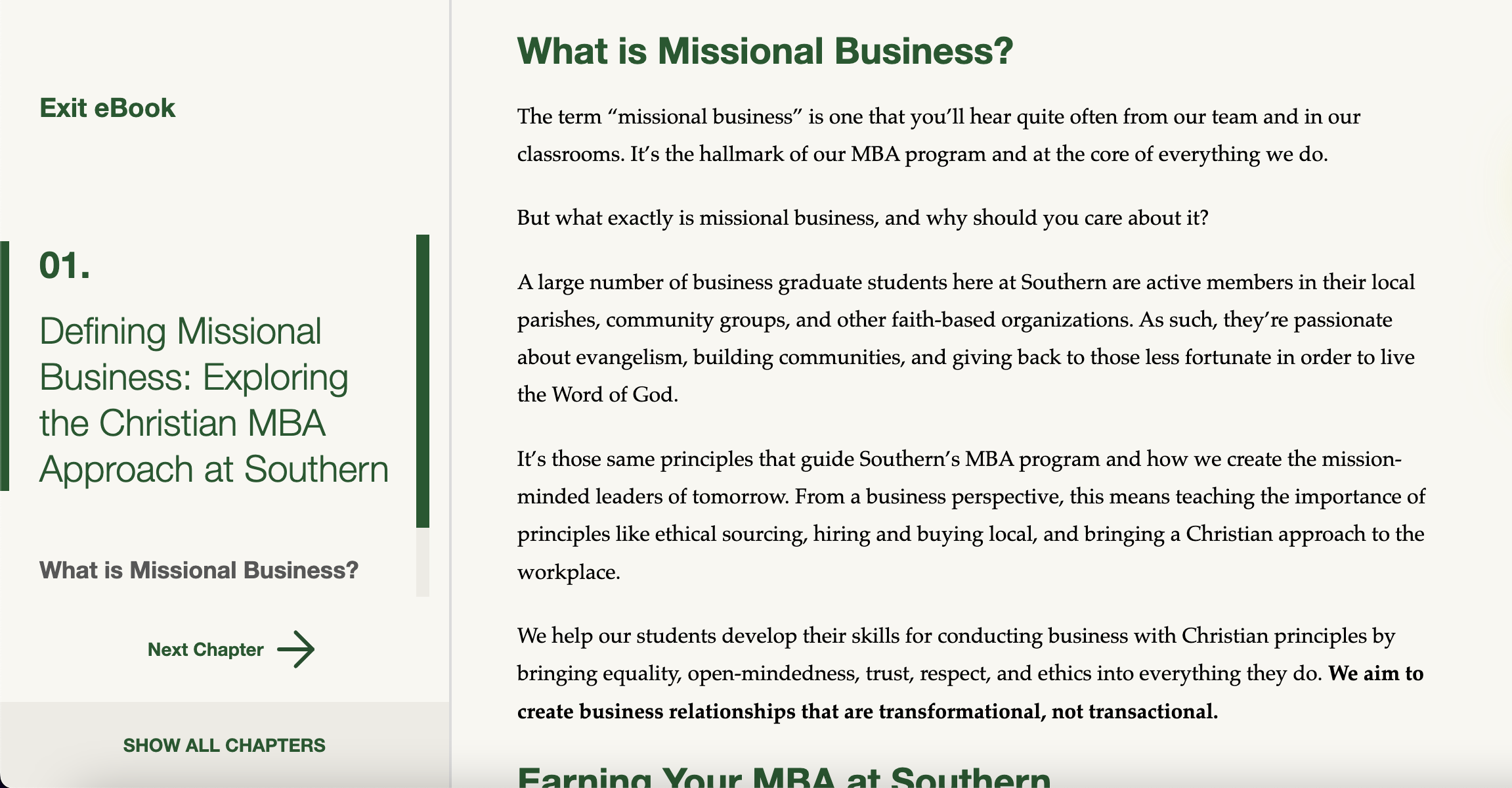 What is Missional Business? Excerpt from MBA eBook